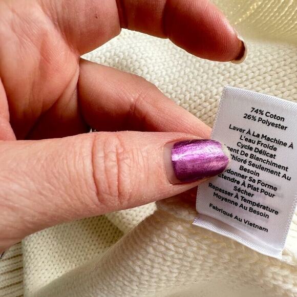 Talbots Sweater Womens SIze XL Cream Cable Knit Minimalist Neutral Office Casual - Picture 7 of 7